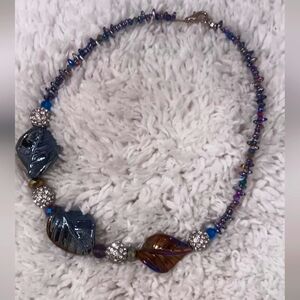 🍧🌈 Handcrafted Beaded Choker Necklace 15" W/2" Extender"🦋